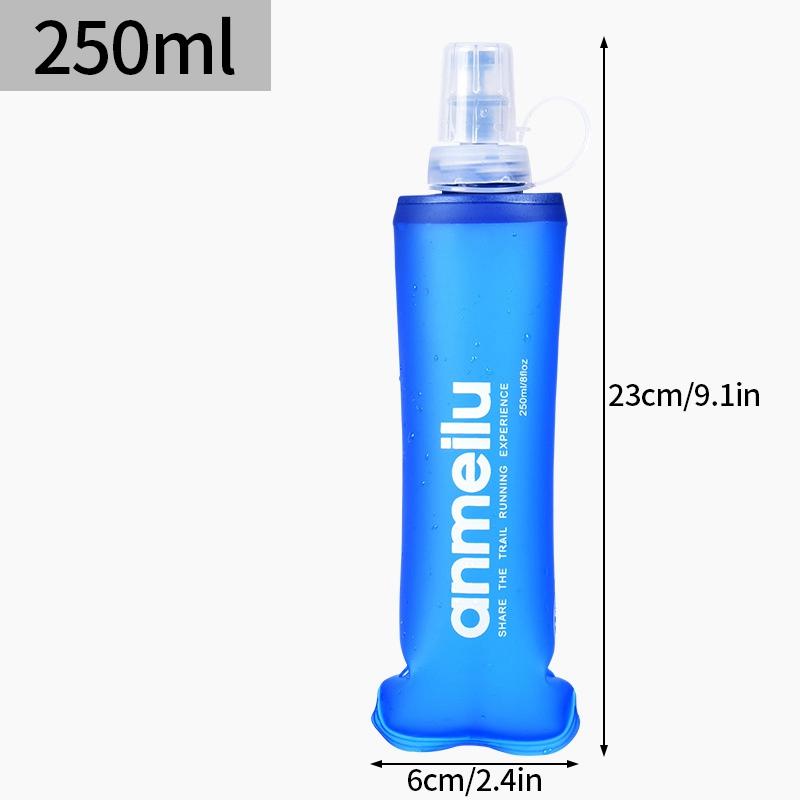 250/500ml Outdoor Water Bottle Running Cycling Storage Water Bag Foldable Small Kattle with Straw TPU Water Bags Drinkware