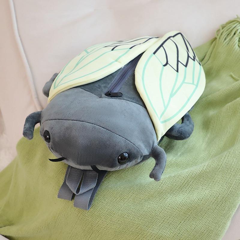 

Cartoon Insects Cicada Bag Plush Toy Doll Cicada Doll Girl Backpack Schoolbag Birthday Gift 45*28*13cm（0.3kg） темно-коричневого