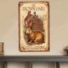 TiMistress Rabbit Tin Sign 8x12 Inches Vintage Wall Art Funny Retro Metal Poster, Brown Kitchen Bar Cafe Home Decor for Bedroom