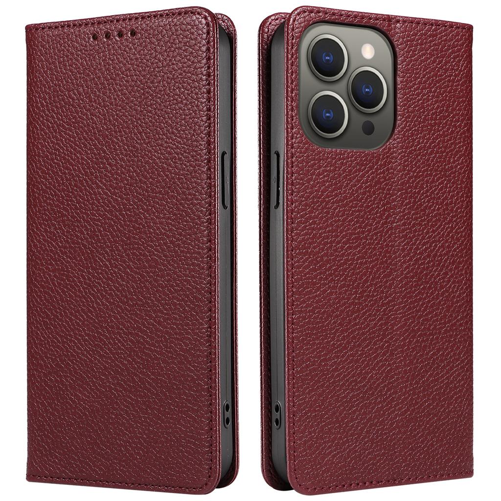 For iPhone 14 Pro Max Case RFID Blocking Strong Magnetic Leather Wallet Phone Cover