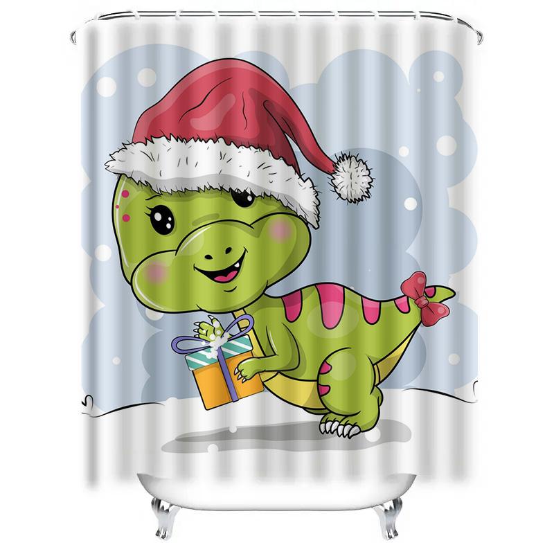 Tu Cute Dinosaur Shower Curtainkids Bathroom Decorcartoon Animal Patternwashable Fabricfunny Teenager Giftnursery Room Decorwhim