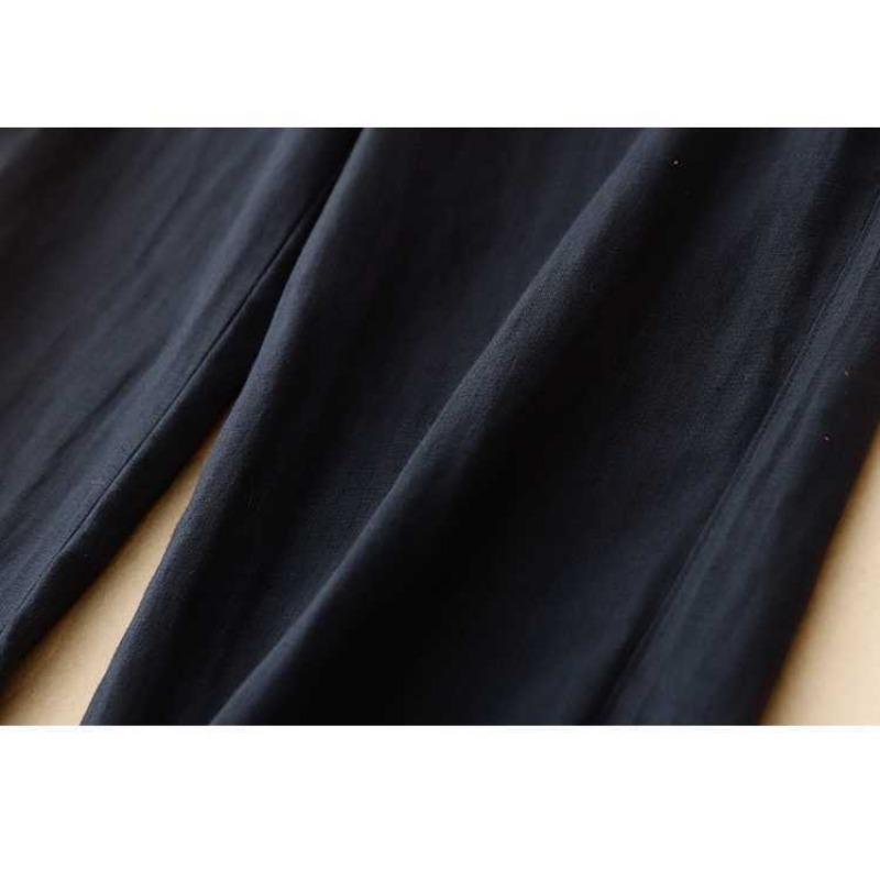 Linen loose wide leg pants for women's casual straight leg pants
