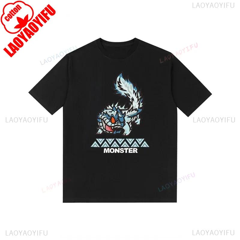 Monster Hunter Tshirt Funny Game Fans Cartoon Tops Cotton Korea Style Short Sleeve T Shirt Casual Hipster Streetwear Man Tees