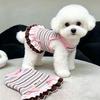Striped Pet Dress Summer Spring Autumn Clothes Anti Hair Loss Outfit for Cats Teddy Bichon Yorkshire Small Dogs