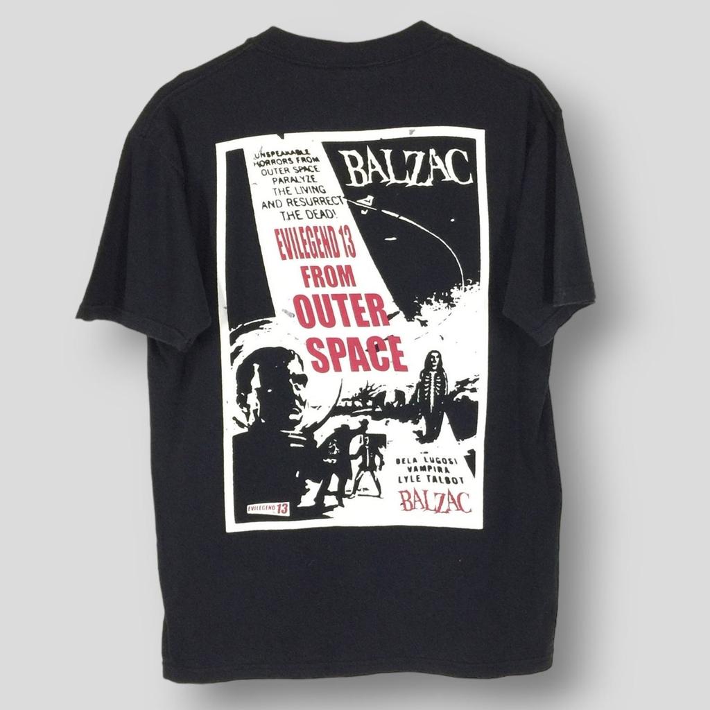 Vintage 90s balzac evilegend 13 from outer space T-Shirt Bela lugosi vampire Japanese punk rock concert tour black vintage band tee Medium