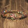 Colored Gemstone Braided Bracelet, Bohemian Vacation Bracelet, Women's Adjustable Bracelet, Gift for Girls, Heart-shaped Gemstone Bracelet