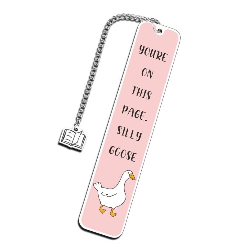 

Metal Bookmarks Silly Gooses Bookmarks with Pendant Page Markers Lovely Bookmarks Reading Bookmarks Gift for Readers розовый