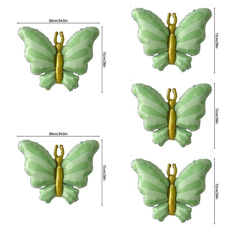 Butterfly Aluminum Foil Balloons 1/5pcs Birthday Air Globos Baby Shower Balloons Party Decoration Supplies Photo Props