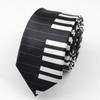 Classic Fashion Men's Skinny Tie Colorful Musical Notes Printed Piano Guitar Polyester 5cm Width Necktie Party Gift Accessory