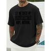 Men's Letter Print Plus Size Summer Casual Medium Stretch Short Sleeve Crew Neck T-Shirt, PLUS SIZE
