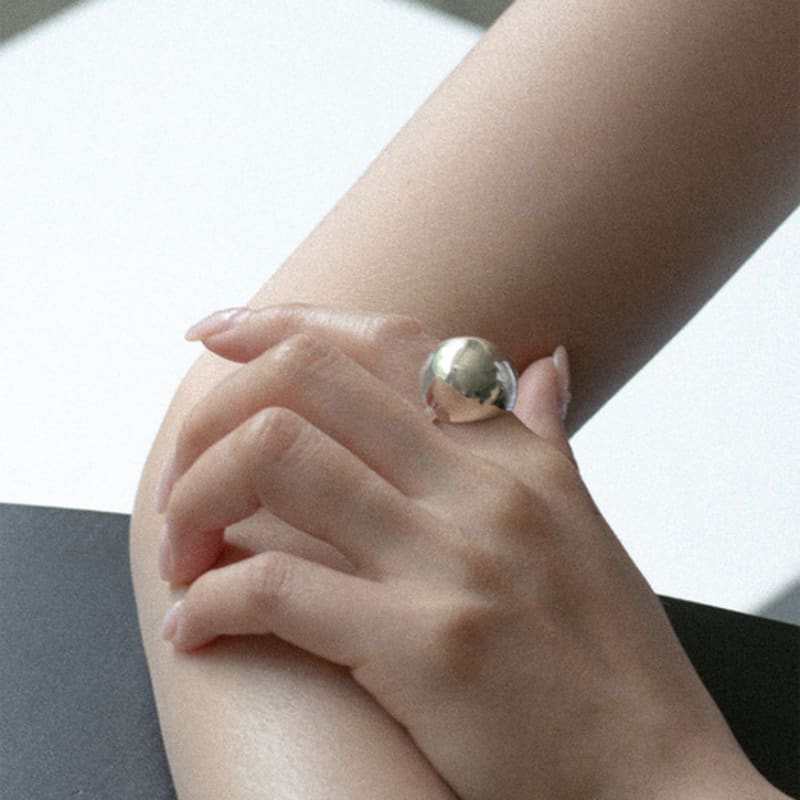 youngglow silver925 big ball ring (2color)
