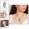 Dendritic Opal Sky Blue Topaz  Mother's Day Silver Jewelry Pendant  2.5"