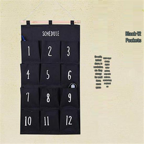 Multi-layer Fabric Hanging Storage Bag for Dormitory and Wardrobe Door, Wall-Mounted Phone Organizer