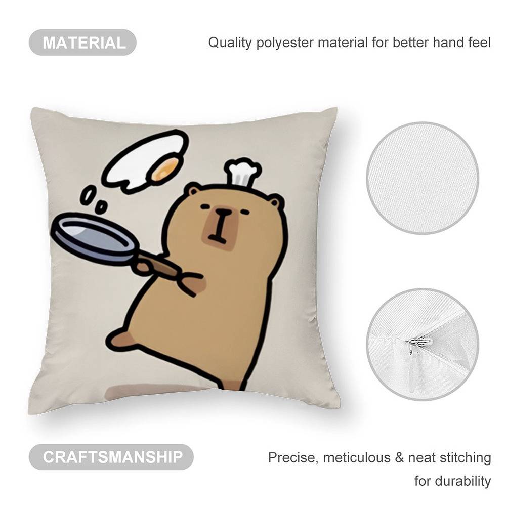 Kawaii C-CapybaraS Kissenbezug Plüschstoff Weicher Kissenbezug Beidseitig bedruckt Kissenbezug Haushaltsgeschenke