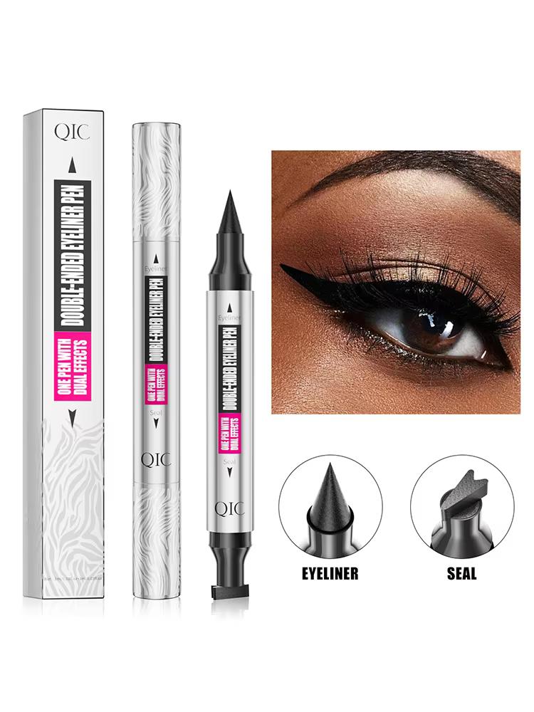 Double-ended stamp eyeliner pen, waterproof and sweat-resistant, smudge-proof liquid eyeliner pen, stamp liquid eyeliner for be