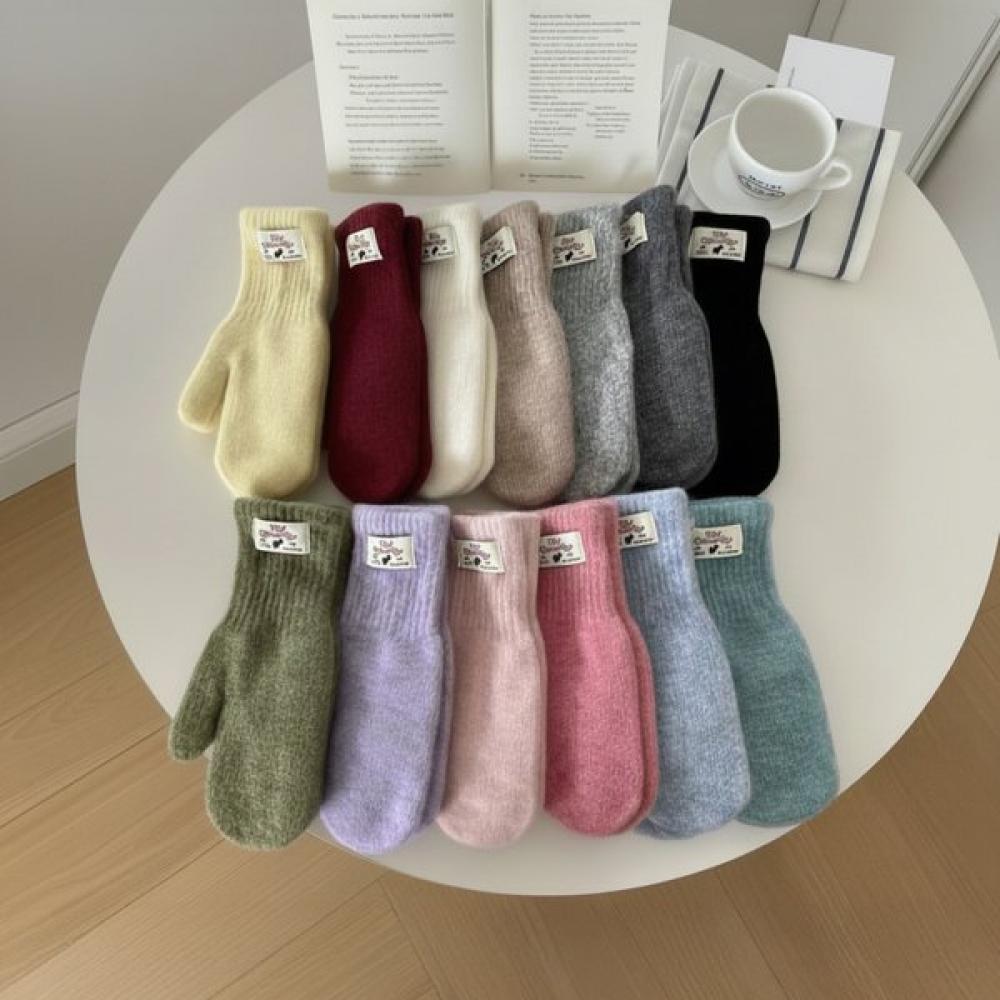 

Lala Knit Mittens Gloves Lala W014 two-tone blue