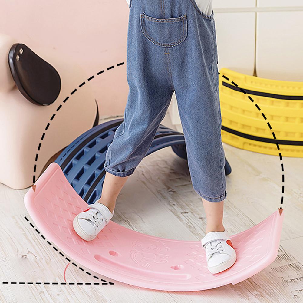 Balance Rocker Board Non-slip Balance Trainer Board Wobble Yoga Board Children Seesaw Balancing Toy Birthday Gift for Boys Girls
