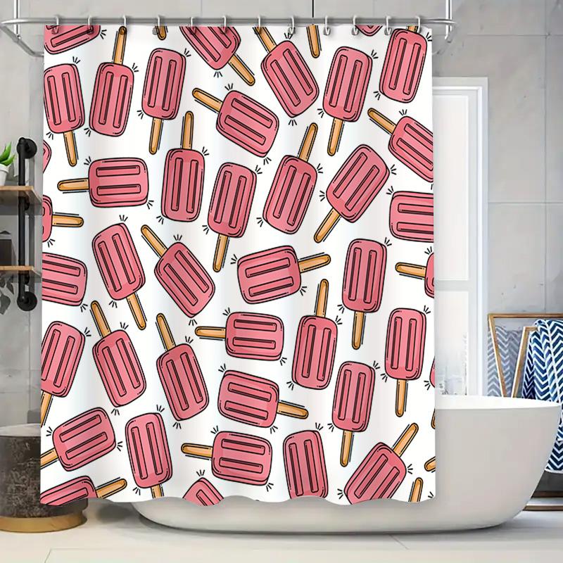 

Summer-Themed Shower Curtains Featuring Popsicles Colorful Bathroom Decor For Home Accessories! W60H190(CM)-1 Pcs