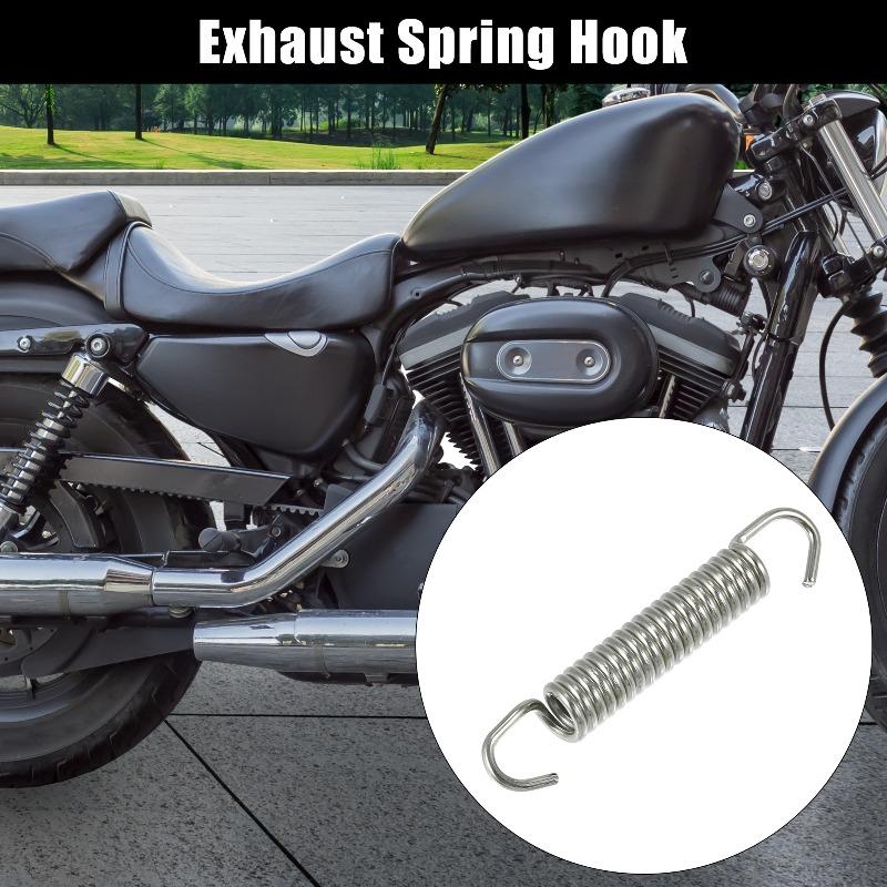 10pcs Motorcycles Universal Exhaust Pipe Spring 63mm 2.5" Stainless Steel Exhaust Pipe Spring Hook Modified Accessory