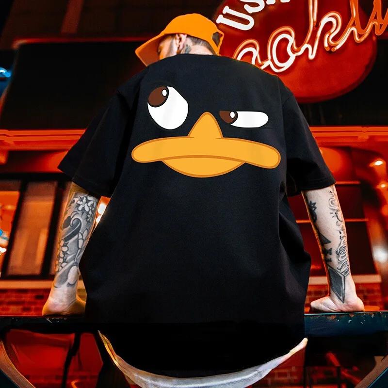 Hip Hop Oversize T Shirt Men Streetwear Harajuku Cartoon Print Tshirt Short Sleeve Cotton Loose HipHop T-Shirt Plus Size 5XL