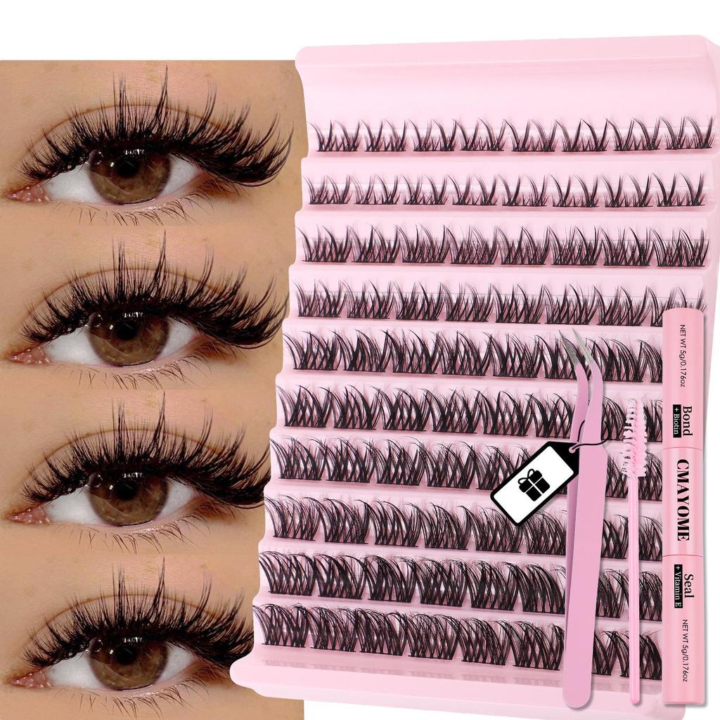 DIY Natürliches D-Locken Cluster Wimpern-Set – Leicht, Selbstklebend, Perfekt für den täglichen Gebrauch