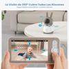 Caméra de Surveillance Bébé, Rotation PTZ 360, Qualité 2K HD, Audio Bidirectionnel,