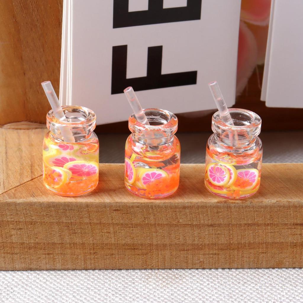 Ręcznie robione miniatury jedzenia i napojów do domku dla lalek: Ciasto, Sok, Talerze