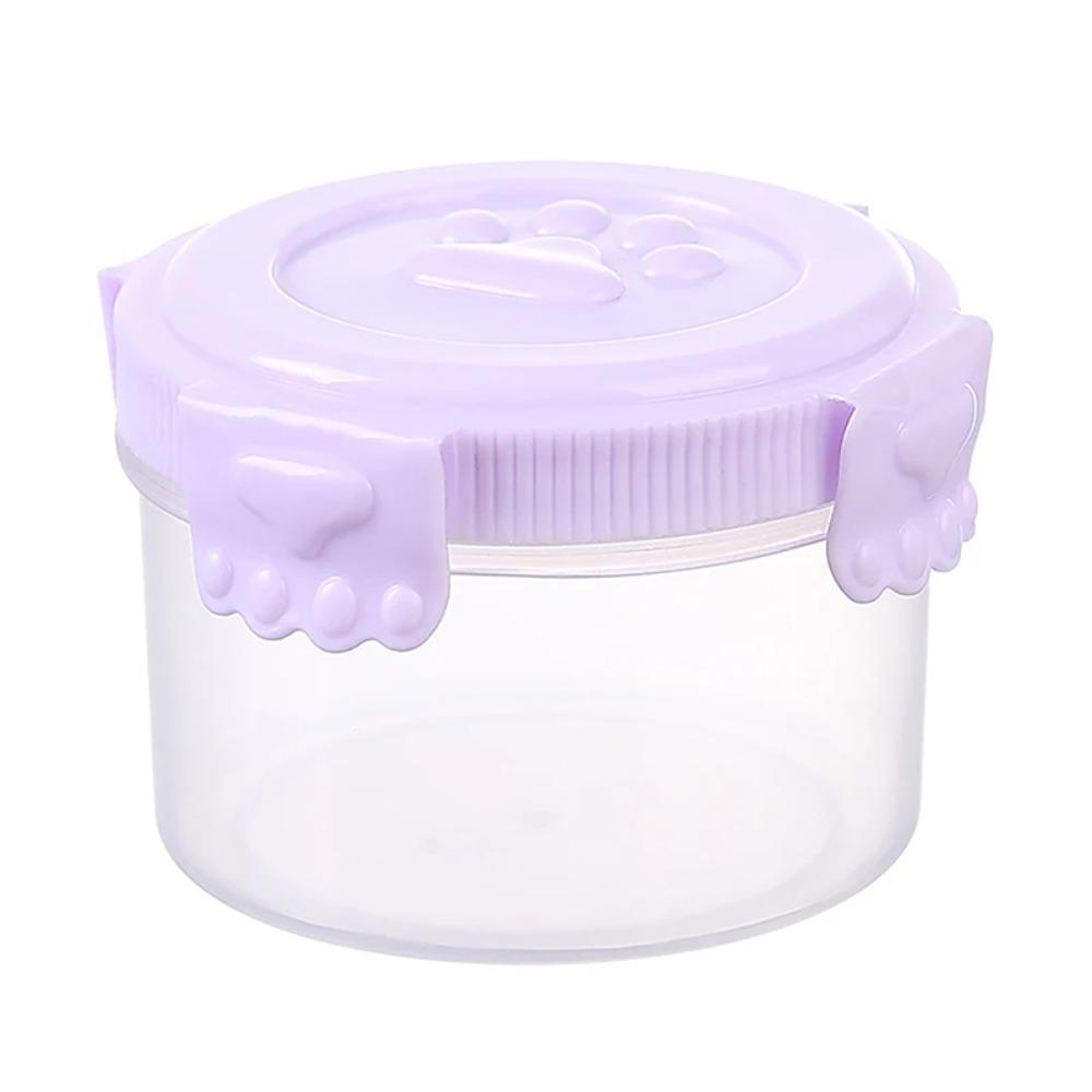 Plastic Sauce Box Cat Paw Pattern Lid Crisper Box Mini Sauce Container Outdoor