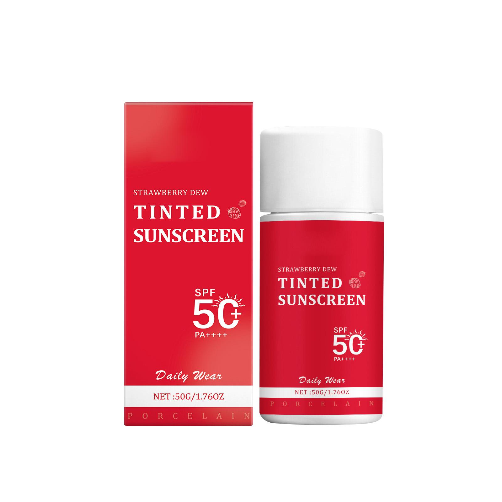 

Colored Sunscreen, Strawberry Sunscreen, Refreshing And Non-greasy, Suitable For All Skin Types, Protective Cream One Size белый