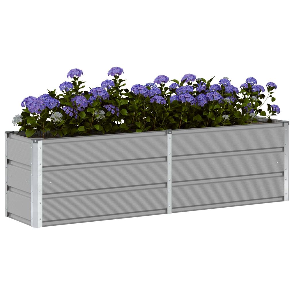 Plant Pot Light Grey 160 X 40 X 45 Cm Steel
