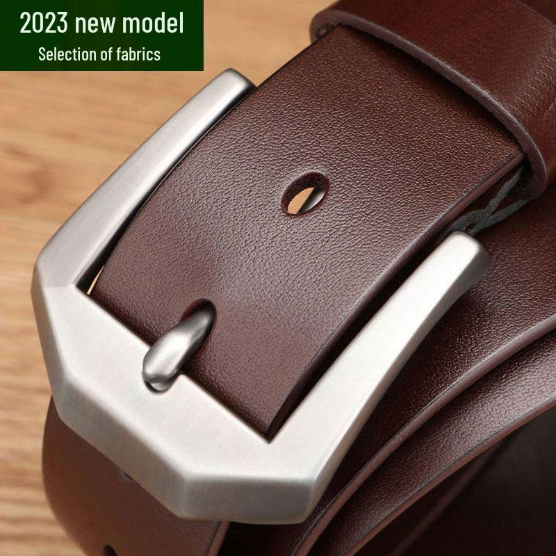 Men's Retro Genuine Leather Pin Buckle Belt - Casual Fashion Jeans Accessory