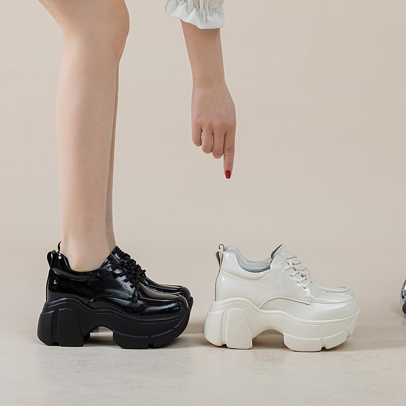 23807-2 Inner Height Increase Small Size Women's Shoes New Ins Versatile Internet Celebrity Style Board Shoes Platform Casual White Shoes Women