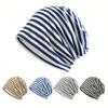 Outdoor Sports and Leisure Hat with Striped Pile Cap Suitable for Both Men and Women Fashion Knitted Hat