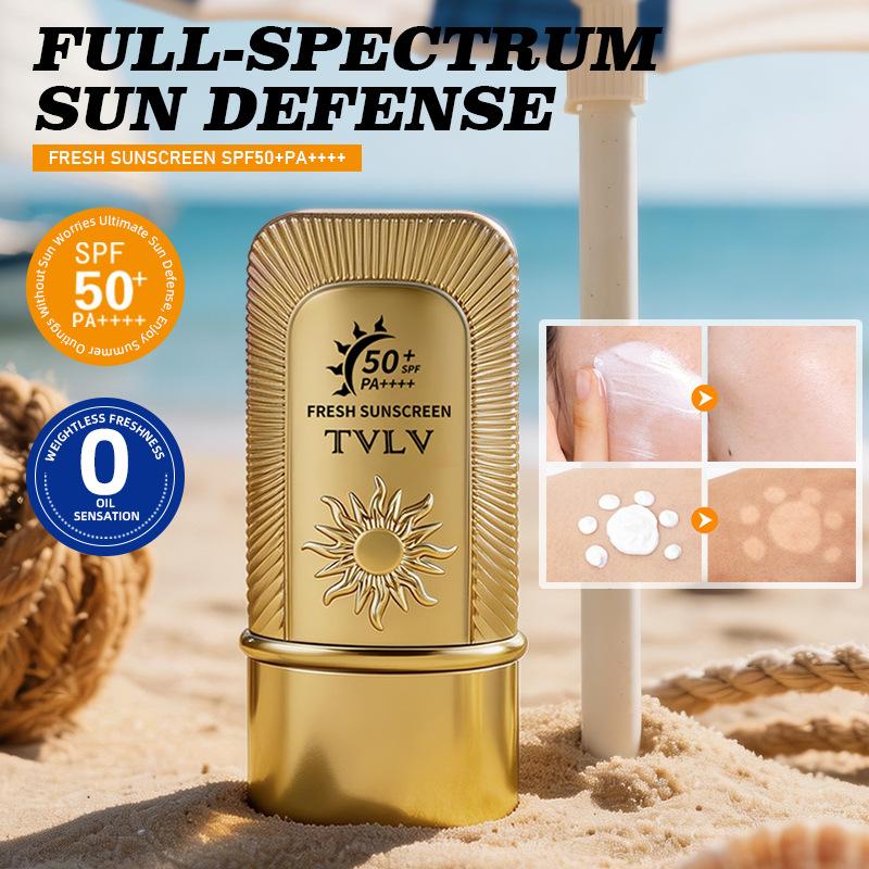 TVLV SPF50++++ Sunscreen High Protection Lightweight Non-Greasy Golden Style