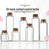 30ml Glass Bottle with Cork Stopper - Ideal for Seashells, Sand, Messages, Flowers, Tea, Candy, Gold Beans, or Cordyceps