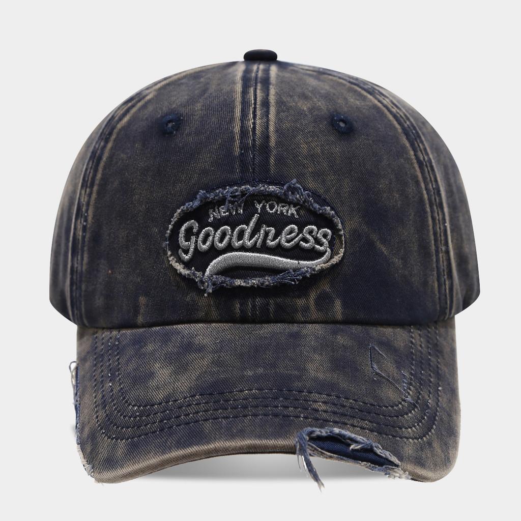 Embroidered Vintage Cotton Baseball Cap With Adjustable Fit For Casual Outdoor Wear