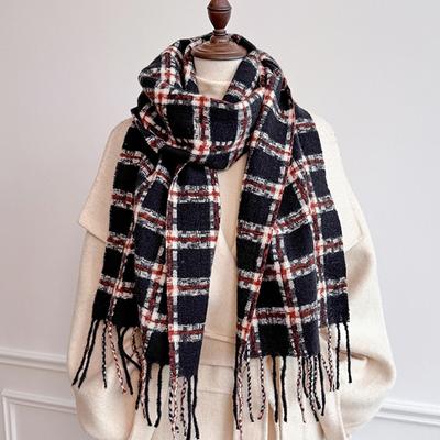 Winter Female Lattice Imitation Cashmere Scarf Autumn Thick Fashion Warm Wild Scarf  Winter Shawl Tassel Echarpe Poncho Echarpe