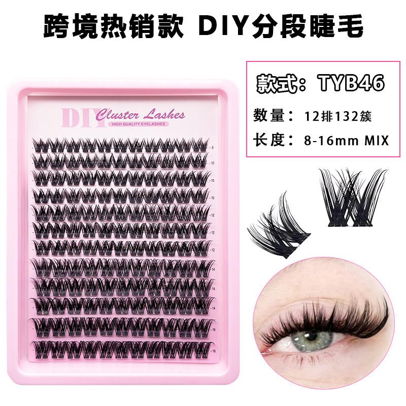 Flat False Eyelashes Stable Segmented Hairs 30P40P50P60P80P14 Rows Curled