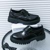 Leather Shoes Men Office Casual High Platform Leather Shoes Patent Male Harajuku Streetwear Korean Vintage Wedding Shoe