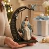 Katholiek Gebedstafel Decor Christelijke Maagd Maria Schommel Ornament, Bijbelvers Huisdecoratie, Gezegend Geloof Hoop Liefde Beeldje Hars Religieus