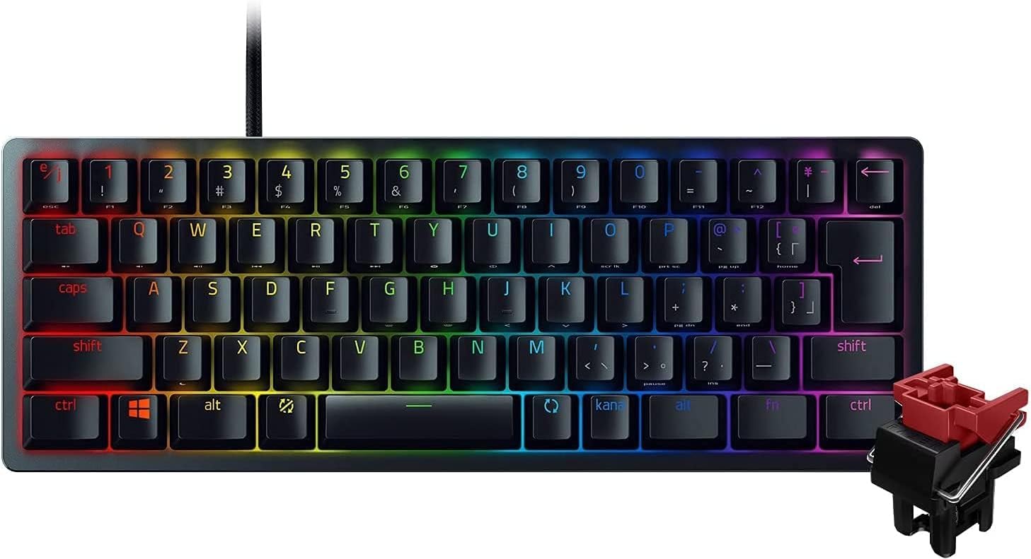 

Huntsman Mini JP Compact Gaming Linear Optical Japanese Layout Linear Tactile Chroma Keyboard, Tenkeyless, Switch, (JP), 60% Layout, Ultra-Fast 1.2mm