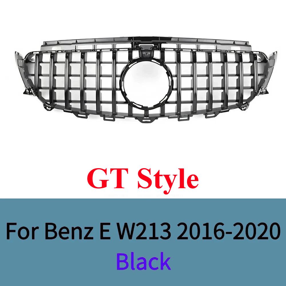 For Mercedes E-Class W213 2016-2020 Sport Front Grille Mesh Bumper Cover ABS Gloss Black AMG Style Exterior Tuning Accessories