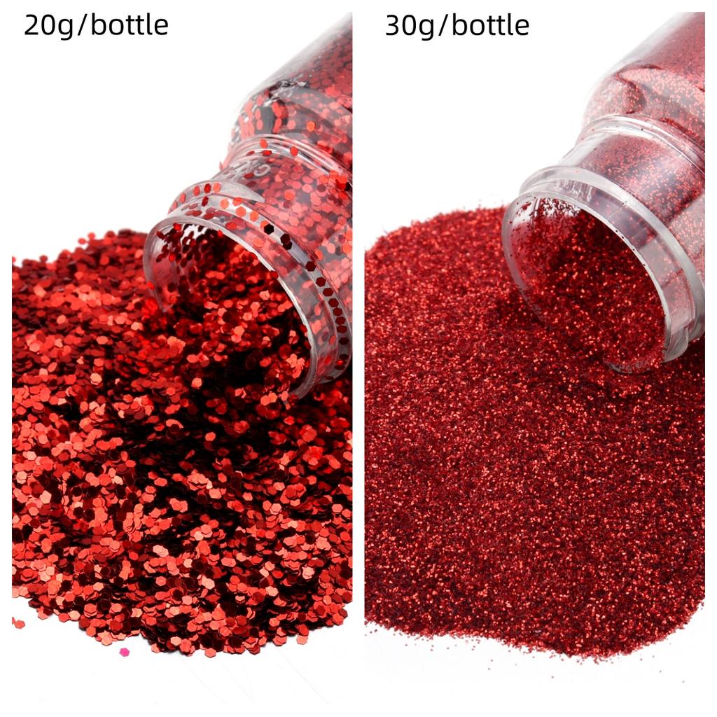 20/30g Glitter Sprinkles Powder Colorful Hexagonal Sparkly Powder Nail Art For Handicraft Creative Nail Paillette Decoration