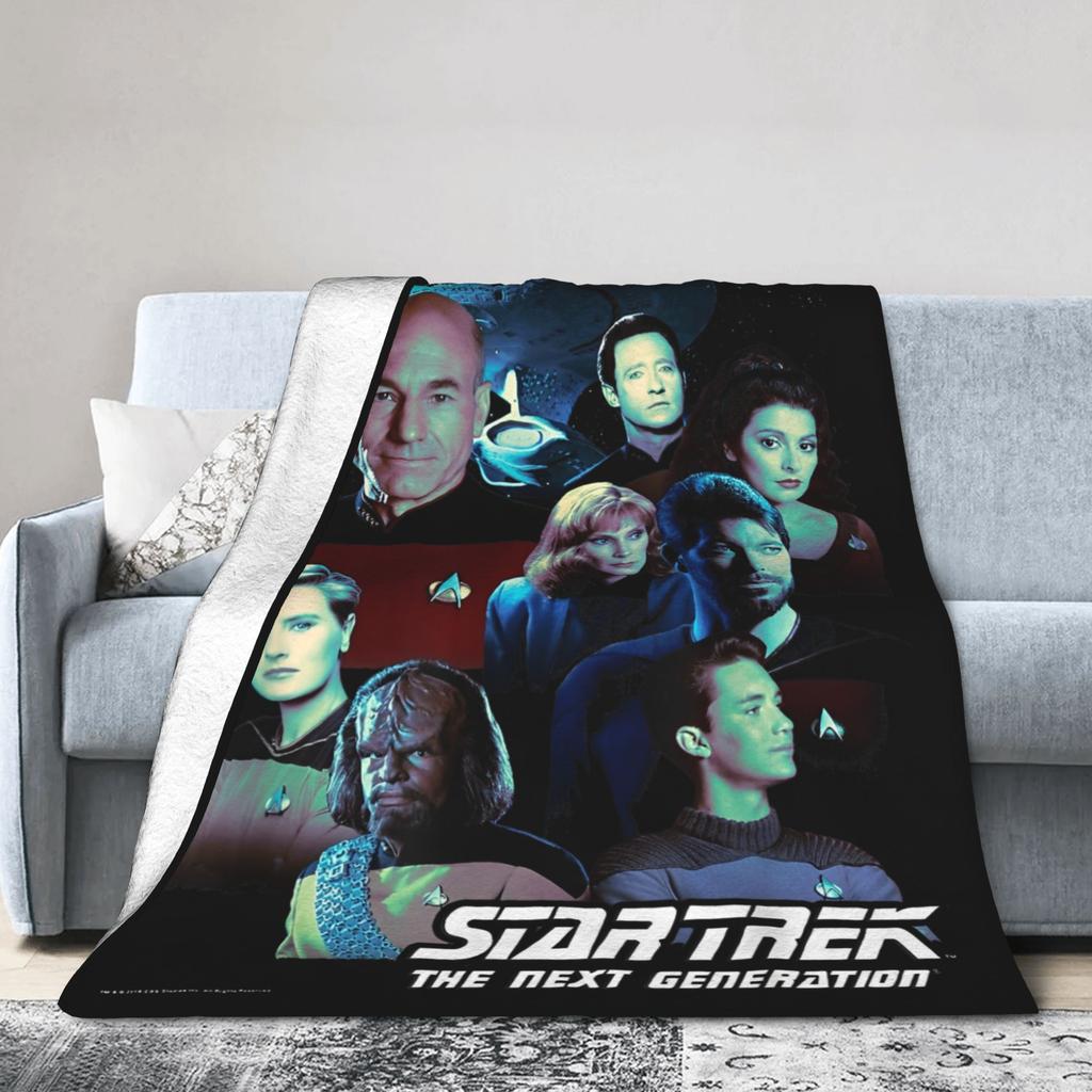 Stars Treks The Next Generation Bridge Crew Portraits Blankets  Fuzzy Warm Throw Blanket for Home Restaurant Textile Decor,