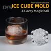 Лоток для кубиков льда с пряжкой, легкая разборка, полезные 4 сетки, силиконовая форма для кубиков ледяного шара