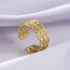 Cazador Aesthetic Geometric Filigree Rings for Women 2026 Adjustable Rings Stainless Steel Jewelry Wedding Mother Gift New In
