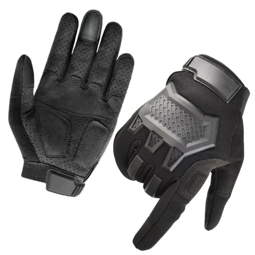 East Leaf Tactical Gloves, Airsoft, Shooting, Work, Protective Gloves, Black, Size L