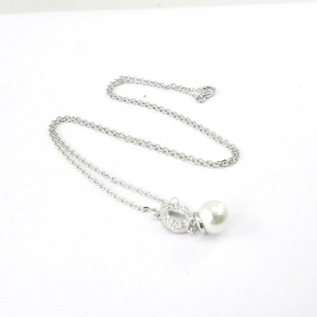 Les Trésors De Lily [I1146] - Collier Argent 'Catherine' Blanc argenté (rhodié) - 20x7 mm