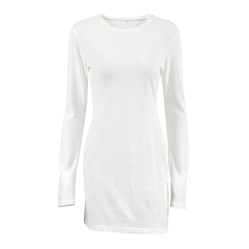 

Fashion Slightly See-through Dress Street Ins Style Long Sleeve Short Dress Special-Interest Design French Nordic Style White S(Suggested 47.50 kg-52.50 kg)