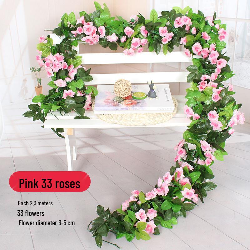 Artificial Rose Flower Vine for Balcony, Staircase, and Railings Decoration